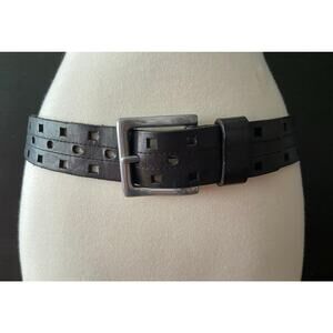 LEVI'S Black Leather Laser-Cut Belt Womens sz S